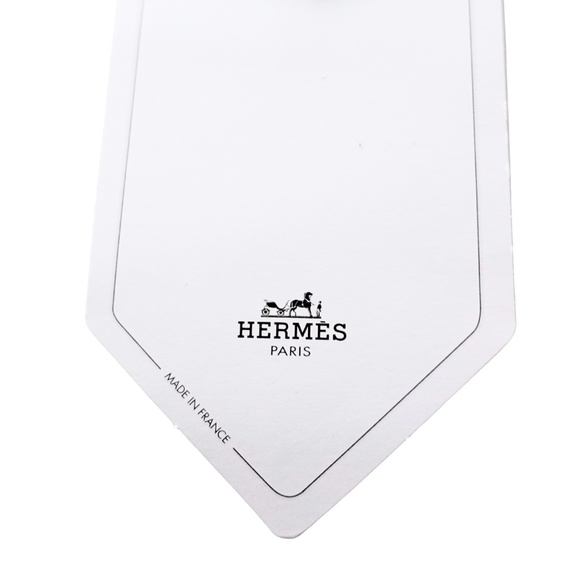 HERMES Necktie Skinny Tie Black & White 100% Silk Geometric France 5446 NWOT - Picture 6 of 6